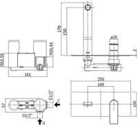 Смеситель для раковины Paffoni Tango (с внутренней частью) арт-TA104ST — фото 2, Смесители для раковины