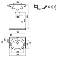 CREAVIT Раковина мебельная/подвесная (55 см) ET155.00000 арт-ET155-00CB00E-0000 — фото 2, Раковины подвесные
