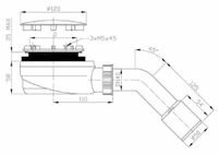 Сифон для душевого поддона 90/40 НИЗКИЙ с крышкой, 40/50, фильтр EWBN942 — фото 2, Сифоны для поддонов