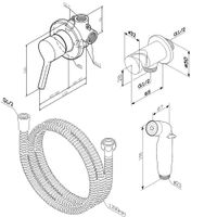 F40H85B99 X-Joy S, гигиенический набор для скрытого монтажа со смесителем для душа, золото — фото 7, Гигиенические души