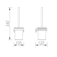 Tivoli Туалетный ершик настенный, матовое стекло, черный матовый арт-AQM7313MB — фото 1, Ершики для унитаза