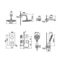 Душевая система с тропическим душем, ручным душем и изливом IDDIS Ray белый матовый арт-RAYWT03i68 — фото 3, Встраиваемые душевые комплекты