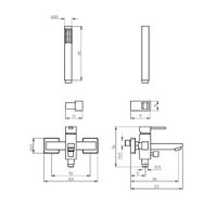 Товар: SQUADRINA Смеситель д/ванны с душем, хром VR.SQR-4501.CR - фото 2 SQUADRINA Смеситель д/ванны с душем, хром VR.SQR-4501.CR — фото 2, Смеситель для ванны
