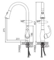 CREAVIT Cмеситель для кухни с выдвижной головкой арт-MF8890D — фото 2, Смесители для кухни