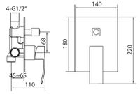 CREAVIT Cмеситель для душа скрытого монтажа арт-DNV2448 — фото 2, Встраиваемые смесители для душа