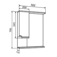 Зеркальный шкаф VIKTORIA 50 /левый/ AQUA DE MARCO 1050CVIC/L — фото 11, Зеркальные шкафы в ванную