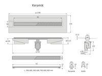 Желоб BERGES водосток В1 Antik 700, матовый хром, S-сифон D50/105 H50 вертикальный арт-090025 — фото 8, Душевые лотки