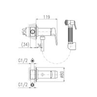 Смеситель Colorado для биде скрытый монтаж, лейка, цвет белый глянцевый/золото, CO147/1BZ — фото 2, Смесители для биде