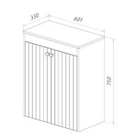 Шкаф Lemark ROMANCE 60 см подвесной/напольный, с откидной корзиной для белья, цвет корпуса, фасада: арт-LM07R35N-SH — фото 6, Шкафы для ванной