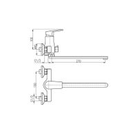Смеситель Colorado для ванны/умывальника, цвет черный матовый/золото, CO353.5CMATZ — фото 2, Смеситель для ванны