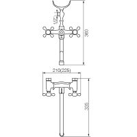 AGATHA Смеситель д/ванны с поворотным изливом L40 см. и ручным душем, бронза арт-VR.AGT-3705.BR — фото 2, Смеситель для ванны