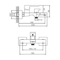 Смеситель для ванны с коротким изливом и душем BELZ , брашированное золото, арт-B60658-5 — фото 9, Смеситель для ванны