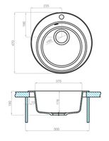 Мойка для кухни Иверия 480x480x190 мм,круглая, латте 1A711032IV260 — фото 3, Кухонные мойки