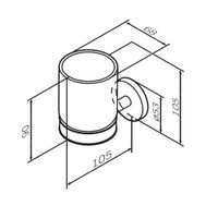 A85A34399 X-Joy, Стеклянный стакан с настенным держателем, золото — фото 6, Стаканы для зубных щеток