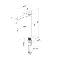 Смеситель для настольного умывальника Milardo Maze сатин арт-MAZBN01M01 — фото 2, Смесители для раковины