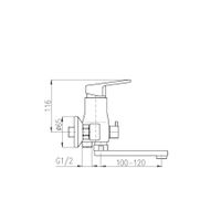 Смеситель Victoria для ванны, VI251.5 — фото 2, Смеситель для ванны