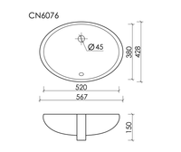 Раковина встраиваемая под столешницу CERAMICANOVA Element 520x380x150 мм, с крепежом и шаблоном для установки, арт. арт-CN6076 — фото 8, Раковины встраиваемые снизу