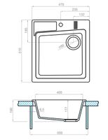 Мойка для кухни Парма 510x470x175 мм, квадратная, терракот 1A713032PM270 — фото 3, Кухонные мойки
