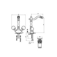 Смеситель Brilliance для биде с открыванием стока метал, арт-BRILLIANCE121.5/9SM — фото 2, Смесители для биде