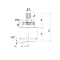 Картридж для смесителя IDDIS керамика, 35 мм, без ножек, 90°, cold-start mirror арт-999C35D6SMMR — фото 3, Комплектующие для смесителей
