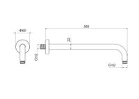 держатель верхнего душа настенный 350 мм, оружейная сталь арт-AQ2174BGM — фото 3, Верхние души