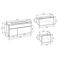 Тумба подвесная AXIOMA 100 /2 ящ/ AQUA DE MARCO 2100WGAXI/H — фото 10, Тумбы под раковину