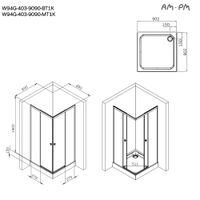 Товар: W94G-403-9090-BT1K X-joy душевое огражд квадратн.,раздвиж.двери 90x90 черный мат.,стекло прозрачн - фото 8 W94G-403-9090-BT1K X-joy душевое огражд квадратн.,раздвиж.двери 90x90 черный мат.,стекло прозрачн — фото 8, Квадратные душевые уголки