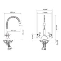 Смеситель для кухни с гибким изливом RASSVET, RAS02-180 — фото 3, Смесители для кухни