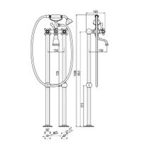 Смеситель Morava retro для ванны, отдельностоящий, арт-MK350.5/2 — фото 2, Смесители напольные