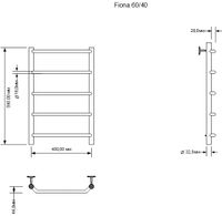 Полотенцесушитель водяной Aquanet Fiona 600x400, хром арт-00266735 — фото 3, Водяные полотенцесушители