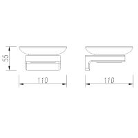 Tivoli Мыльница латунь/матовое стекло, металл арт-AQM7314GM — фото 2, Мыльницы