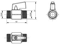 Мини шаровой кран 3/8" для Washlet арт-SP515011B — фото 3, Комплектующие для туалета