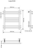 Полотенцесушитель водяной Aquanet Largo 600x400, хром арт-00266743 — фото 3, Водяные полотенцесушители