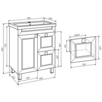 Тумба напольная с умывальником OSTIN 70 /1дв+2ящ// AQUA DE MARCO 5070WCOST/1 — фото 10, Тумбы с раковиной