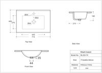 Раковина Aquanet Flow 70 арт-00347430 — фото 7, Раковины встраиваемые сверху