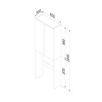 X-Joy Шкаф над стир.машиной с дверями, узкий, 65 см, белый арт-M85CSX0652WG1 — фото 8, Шкафы для ванной