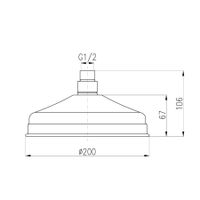 Головной душ d200 мм. (металл), 1 режим, ЦВЕТ ЗОЛОТО арт-KS0020Z — фото 2, Верхние души