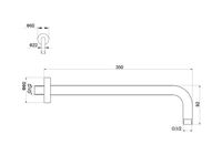 держатель верхнего душа настенный 350 мм, оружейная сталь арт-AQ2174BGM — фото 2, Верхние души