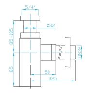 Сифон для умывальника 5/4 "круглая труба, латунь, розовое золото арт-EMCRR03 — фото 2, Сифоны для раковины
