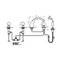 Смеситель Brilliance врезной для ванной, пять отверстий, арт-BRILLIANCE169.5PZ — фото 4, Смеситель для ванны