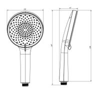 F0285A022 X-Joy Ручной душ 3 функ-ции 121мм, черный — фото 4, Лейки для душа