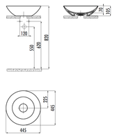 CREAVIT FOGLIA Раковина 145 см арт-FG145-00CB00E-0000 — фото 2, Раковины накладные