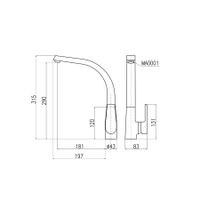 VLTAVA KITCHEN - смеситель кухонный, ЧЕРНЫЙ МАТОВЫЙ арт-V819.5CMATC — фото 2, Смесители для кухни