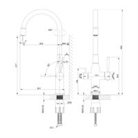 Expert Смеситель для кухни, гиб.излив, р/ОД, сталь/черный, LM, арт-LM5083S-Black — фото 2, Смесители для кухни
