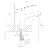 Товар: B35 Смеситель для раковины, монолит.излив 92мм, р/ОД, хром, ROS, B35-11 - фото 2 B35 Смеситель для раковины, монолит.излив 92мм, р/ОД, хром, ROS, B35-11 — фото 2, Смесители для раковины