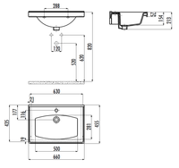 CREAVIT Раковина TF165 мебельная (45*65 см) арт-TF165-00CB00E-0000 — фото 2, Раковины накладные