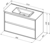 Тумба под раковину Aquanet Милан 100 дуб светлый 00336385 — фото 15, Тумбы под раковину