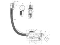 Слив- перелив 60 см полуавтомат с регулируемым сифоном, с переходной трубой 40*50 (ручка металл) EM321AQ — фото 4, Сливы-переливы