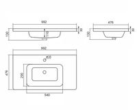 Тумба подвесная с умывальником PALERMO 100 /2ящ/ AQUA DE MARCO 5100CPAL/H — фото 12, Тумбы с раковиной