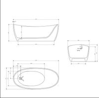 Ванна Solid Surface Vincea , 1700*800*630, белый мат., слив-перелив в комплекте арт-VBT-6S03MW — фото 6, Ванны из искусственного камня